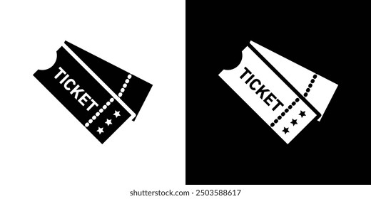 Ticket icon Flat vector set outline