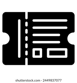 ticket icon glyph style, suitable for web and mobile app.