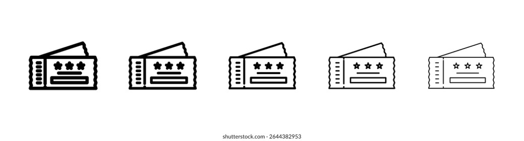 Grafikset für das Ticketsymbol. trendige Strichlinienart