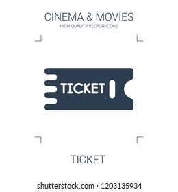 ticket icon. high quality filled ticket icon on white background. from cinema collection flat trendy vector ticket symbol. use for web and mobile