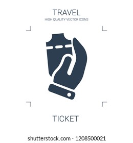 ticket icon. high quality filled ticket icon on white background. from travel collection flat trendy vector ticket symbol. use for web and mobile