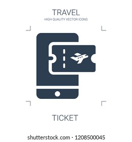 ticket icon. high quality filled ticket icon on white background. from travel collection flat trendy vector ticket symbol. use for web and mobile