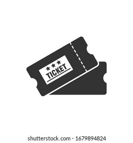 Ticket icon isolated on white background. Vector illustration.