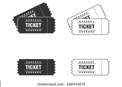 Ticket icon isolated on white background. Vector illustration.