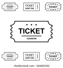 Ticket Icon Isolated on White Background Vector Illustration