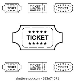 Ticket Icon Isolated on White Background Vector Illustration