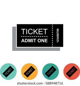 Ticket Icon Isolated on White Background Vector Illustration