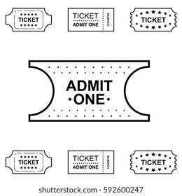 Ticket Icon Isolated on White Background Vector Illustration