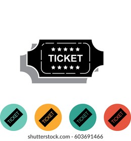 Ticket Icon Isolated on White Background Vector Illustration