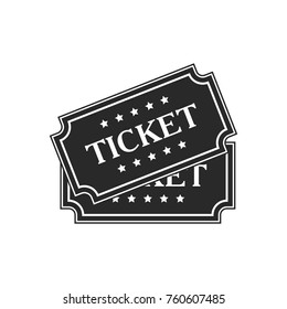 Ticket icon isolated on white background. Vector illustration