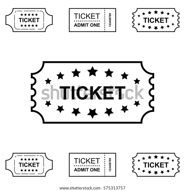 Ticket Icon Isolated On White Background Stock Vector (Royalty Free ...