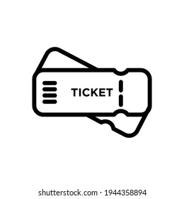 ticket icon line style vector for your web, mobile app logo UI design