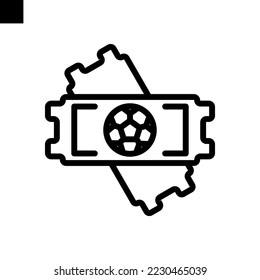 Ticket icon line style vector