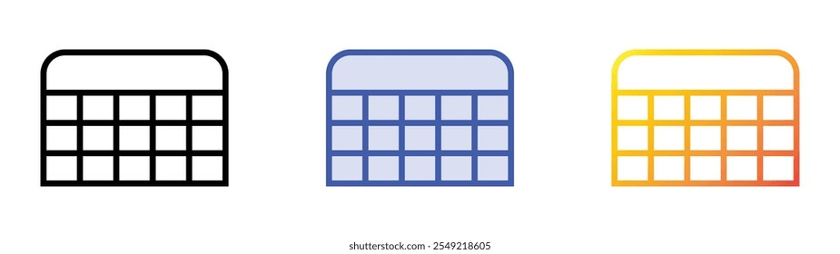 icono de ticket. Lineal, relleno azul y diseño de estilo degradado aislado sobre fondo blanco