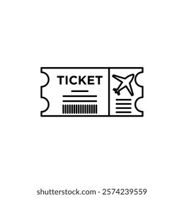 Ticket icon linear logo isolated