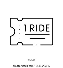ticket icon. Linear style sign isolated on white background. Vector illustration