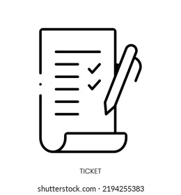 ticket icon. Linear style sign isolated on white background. Vector illustration