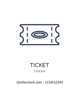 Ticket icon. Ticket linear symbol design from Cinema collection. Simple outline element vector illustration on white background.