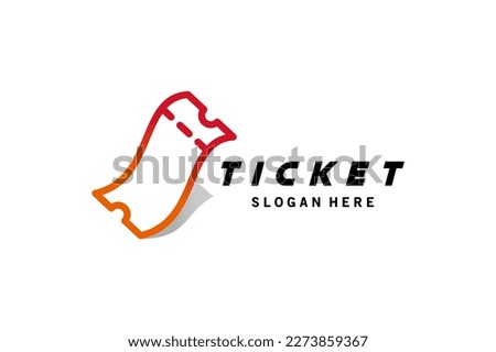 Ticket icon logo design with modern line concept