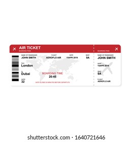 Ticket icon London Dubai simple design