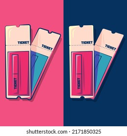 Ticket icon mockup vector illustration
