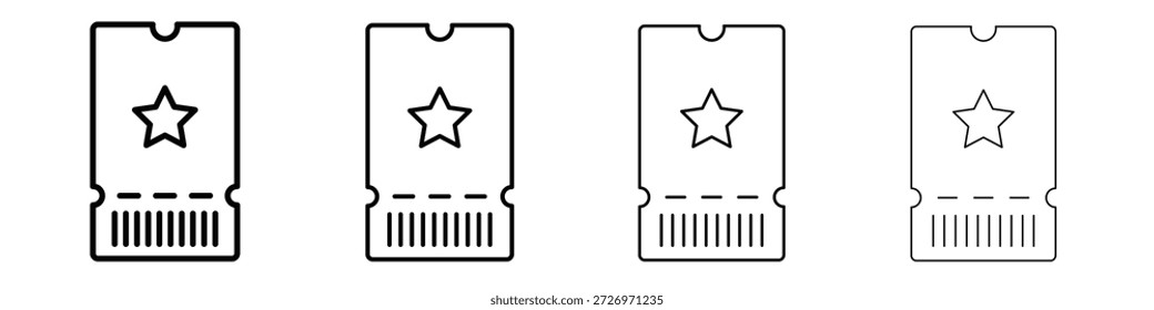 Icono de ticket en estilo de línea de trazo moderno. Vector 10 eps
