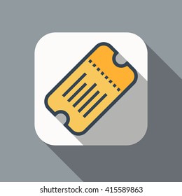 Ticket icon on dark background. Vector illustration. Flat style