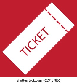 Ticket icon on red background