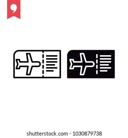 Ticket icon on white background. Vector illustration.