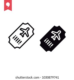 Ticket icon on white background. Vector illustration.