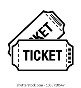 Ticket icon on white background. vector illustration