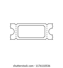 Ticket icon on white background. Vector illustration.