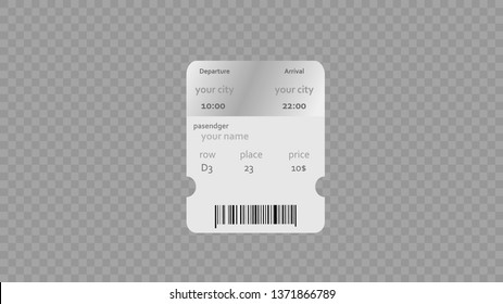 Ticket icon on white background. Vector illustration