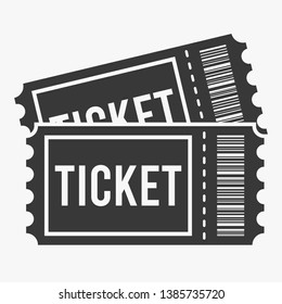 Ticket icon on white background. Vector illustration.