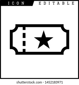 Ticket icon on white background. Vector illustration.