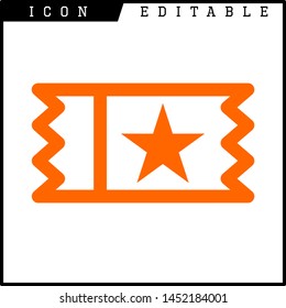 Ticket icon on white background. Vector illustration.