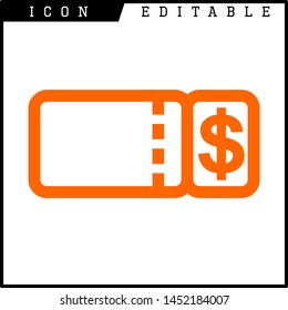 Ticket icon on white background. Vector illustration.