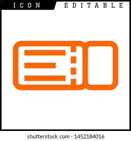 Ticket icon on white background. Vector illustration.