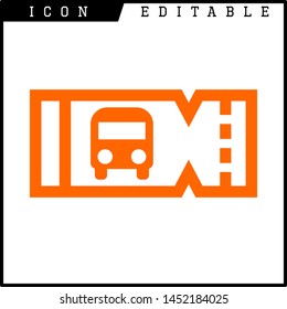 Ticket icon on white background. Vector illustration.