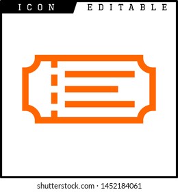 Ticket icon on white background. Vector illustration.