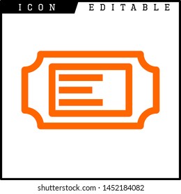 Ticket icon on white background. Vector illustration.