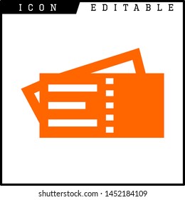 Ticket icon on white background. Vector illustration.