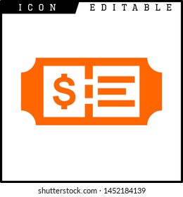 Ticket icon on white background. Vector illustration.