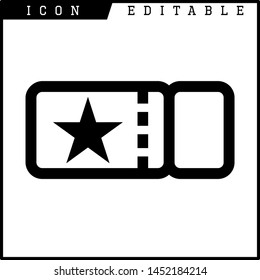 Ticket icon on white background. Vector illustration.