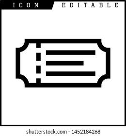 Ticket icon on white background. Vector illustration.