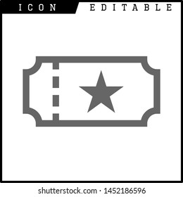 Ticket icon on white background. Vector illustration.