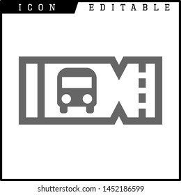 Ticket icon on white background. Vector illustration.