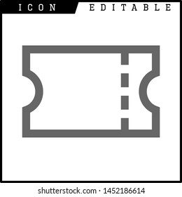 Ticket icon on white background. Vector illustration.