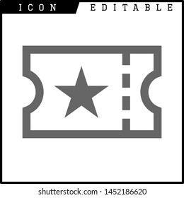 Ticket icon on white background. Vector illustration.