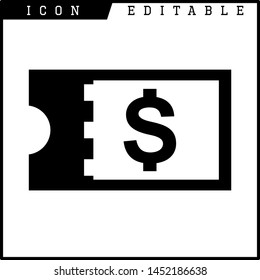 Ticket icon on white background. Vector illustration.